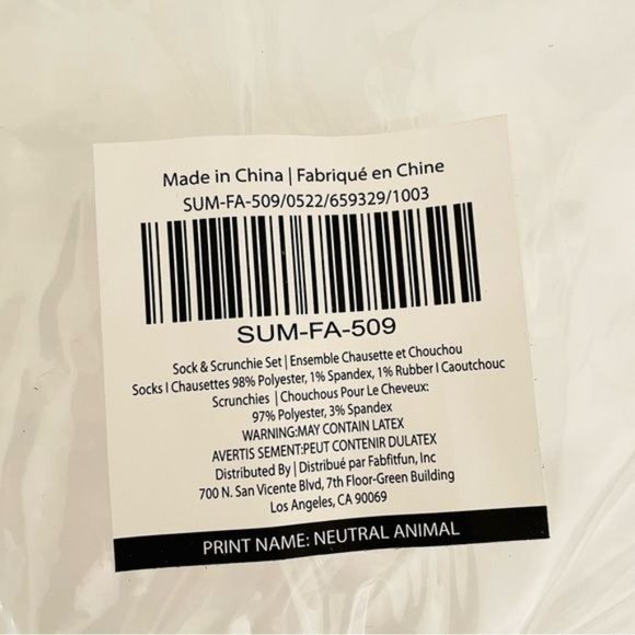 Summer and Rose Scrunchie Fuzzy Sock Duo Featuring Animal Print Pattern New - Picture 9 of 9